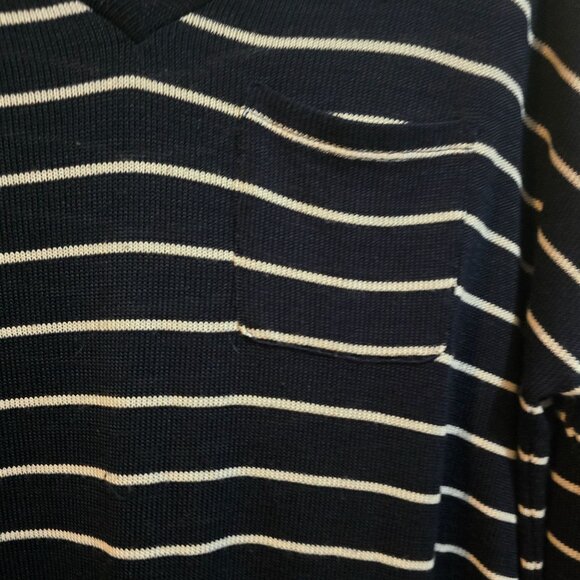 Merona Womens Striped Navy & White V-Neck Sweater XXL - Picture 5 of 7